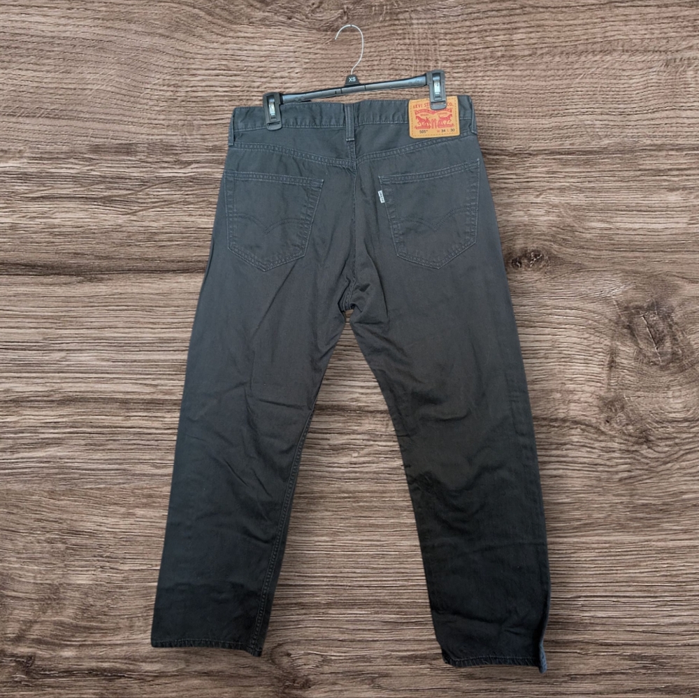 Levis 505 Jeans Mens 34X30 Gray Straight 5 Pocket Casual (36X29 Actual)‎